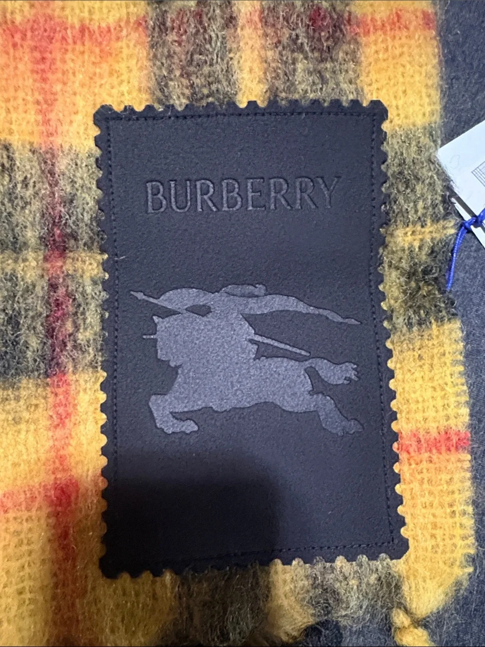 BNWT Burberry Mohair/Wool Yellow Black Plaid Scarf